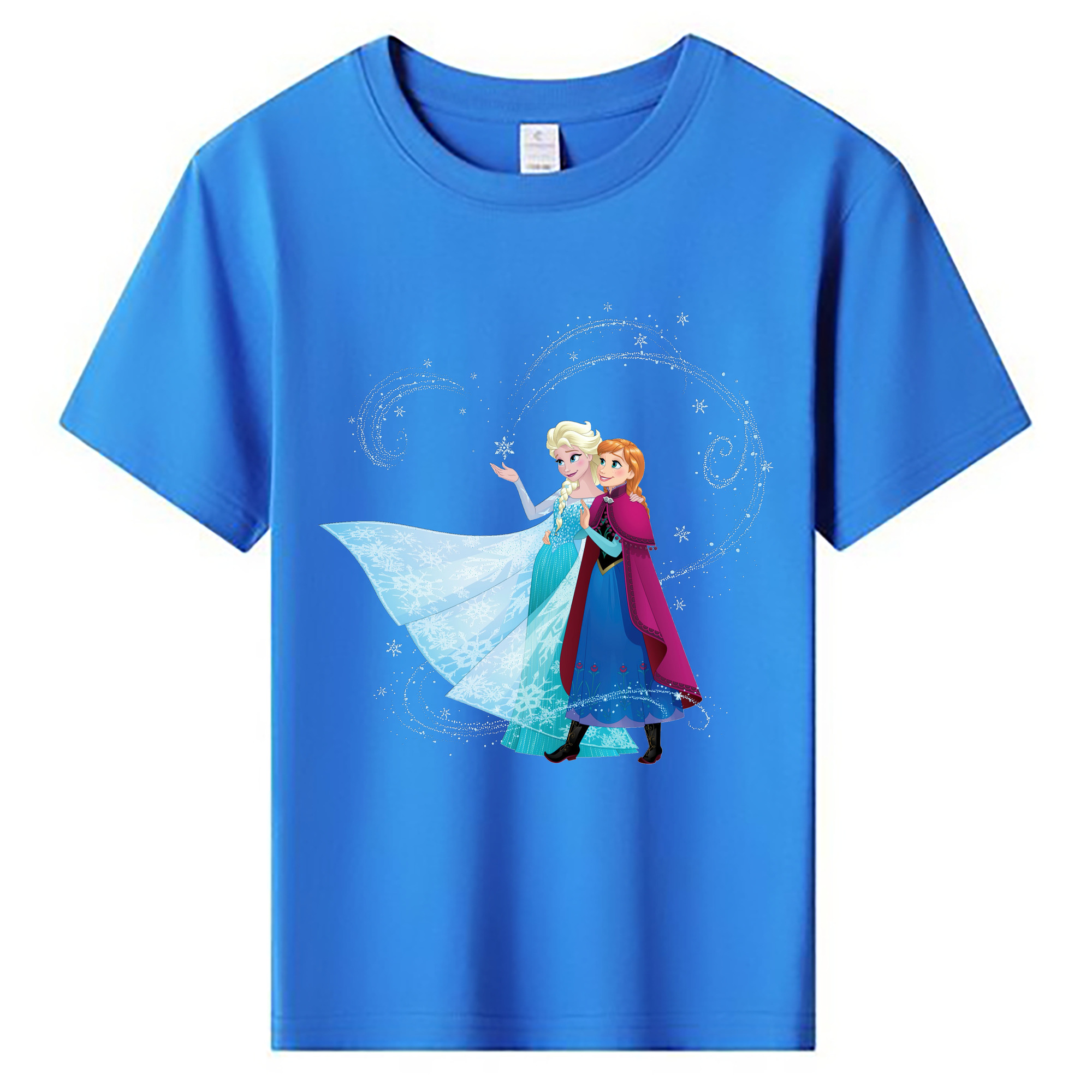 （画像用） アナと雪の女王 アンナ エルサ Frozen Anna Elsa 綿100％キッズTシャツ（フロントプリント）